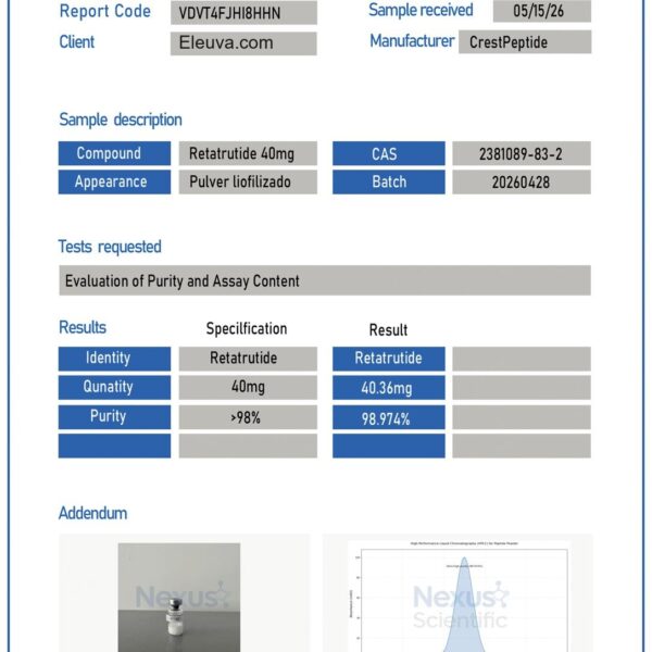 E-R3 50mg — Certificate of Analysis (E-R3 40mg)